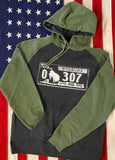307 "1983" or "1978" License Plate Hoodie Raglan Sleeves