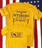 307 "1983" License Plate/Welcome to Wyoming T Shirt