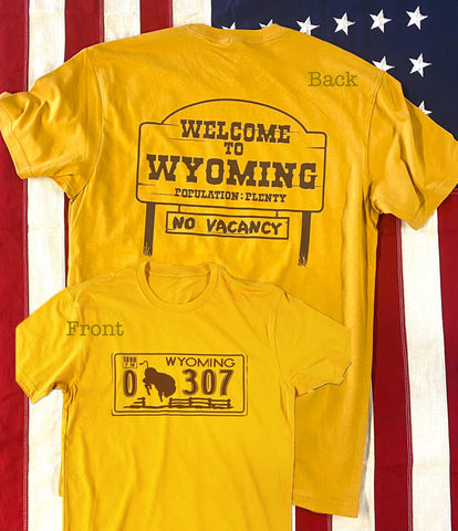 307 "1983" License Plate/Welcome to Wyoming T Shirt