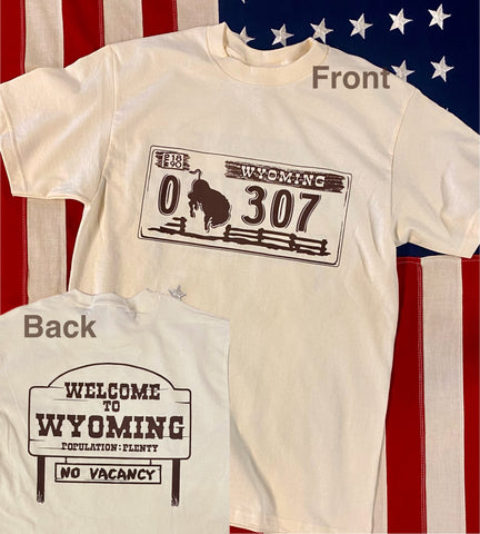 307 "1978" License Plate/Welcome to Wyoming T Shirt