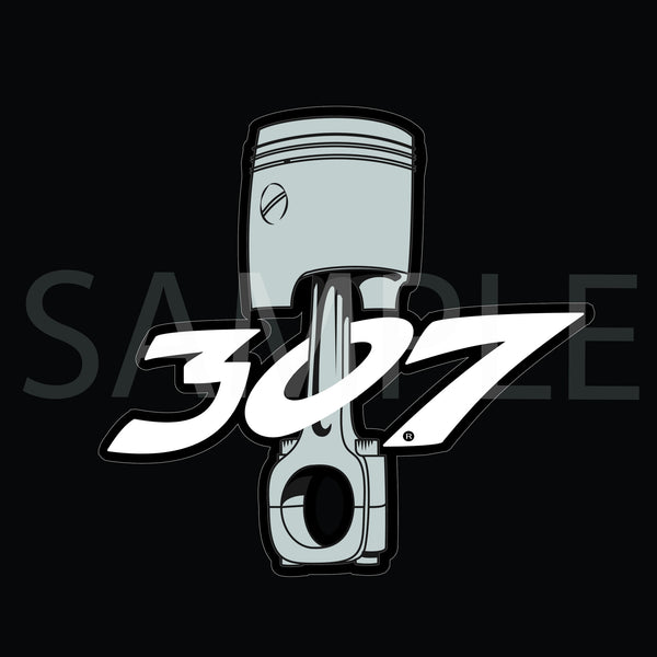 307 Engine Sticker 307 Piston Decal – 307 Clothing